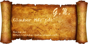 Glauber Máté névjegykártya