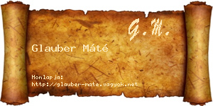 Glauber Máté névjegykártya
